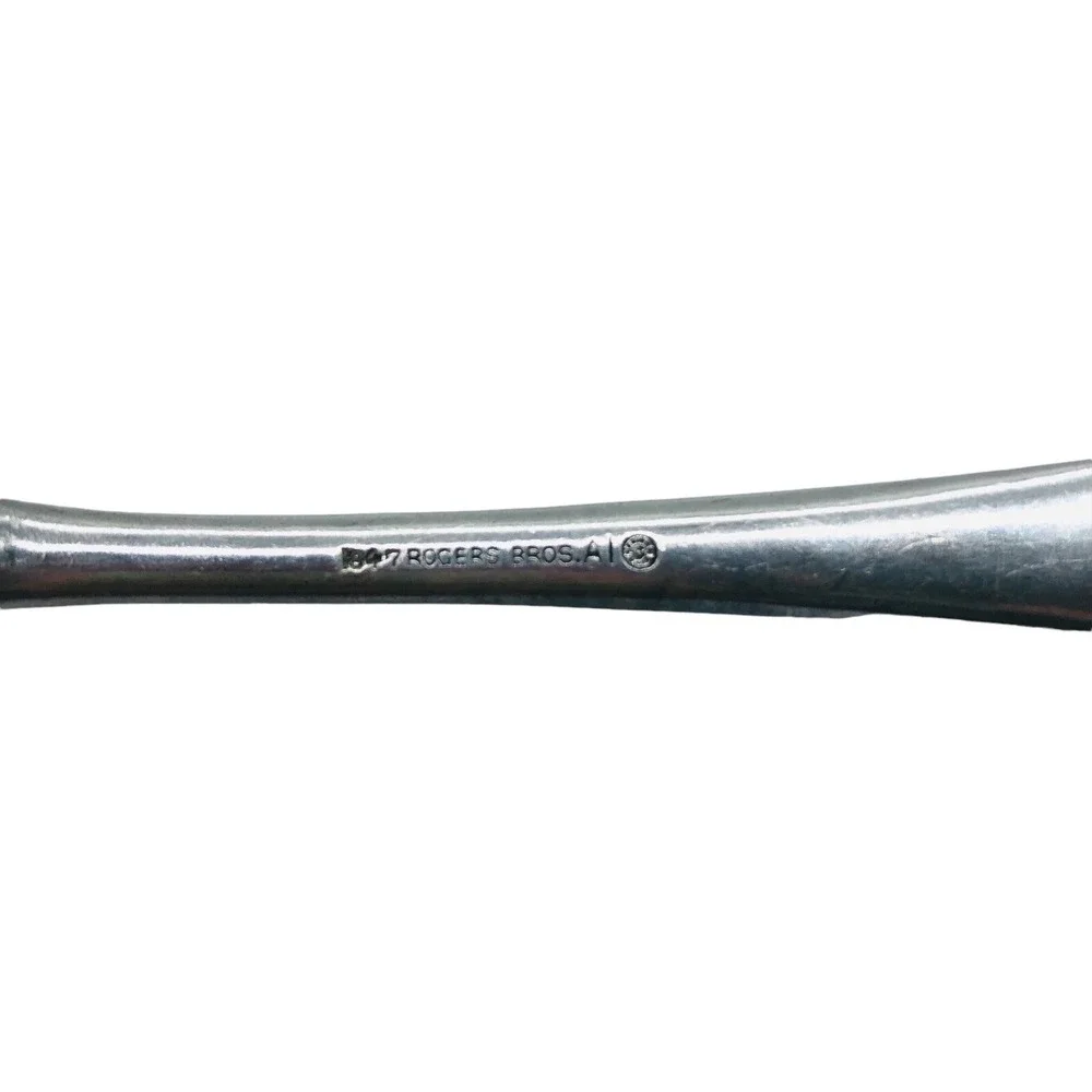 Vintage DUNDEE 1847 Rogers Bros AI Silver Plate Serving Spoon Scalloped Swirl